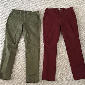 Red and Green GAP Chino Pants